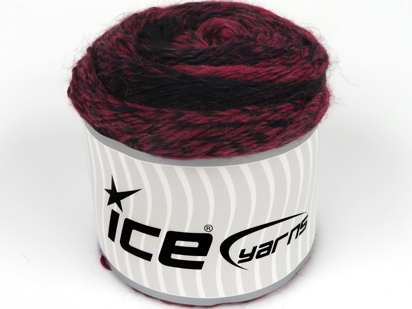 Lot of 2 x 150gr Skeins Ice Yarns CAKES CAMARO (50% Wool) Yarn Burgundy Dark Navy