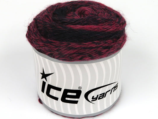 Lot of 2 x 150gr Skeins Ice Yarns CAKES CAMARO (50% Wool) Yarn Burgundy Dark Navy