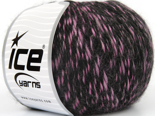 Lot of 4 x 100gr Skeins Ice Yarns FELIZ ALPACA (15% Alpaca 20% Wool) Yarn Pink Black