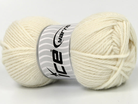 Lot of 4 x 100gr Skeins Ice Yarns SUPERWASH WOOL BAMBOO (50% Superwash Wool 25% Bamboo) Yarn Light Cream