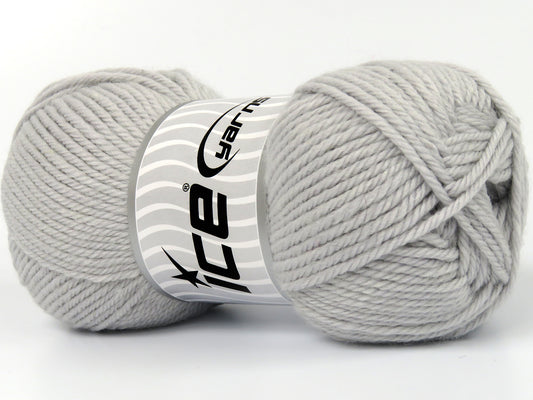Lot of 4 x 100gr Skeins Ice Yarns SUPERWASH WOOL BAMBOO (50% Superwash Wool 25% Bamboo) Yarn Light Grey