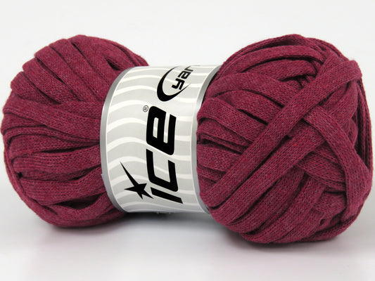 Lot of 4 x 100gr Skeins Ice Yarns LYNETTE RIBBON (65% Cotton) Yarn Burgundy