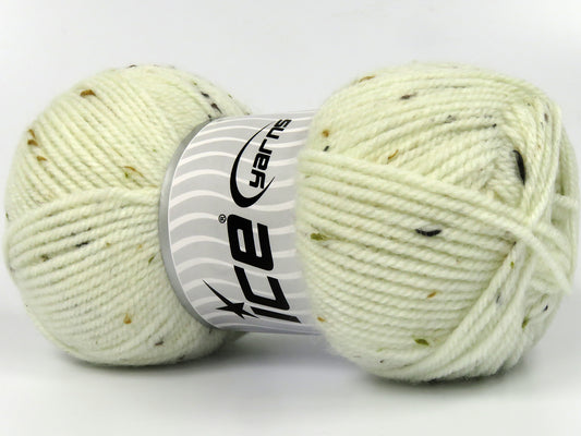 Lot of 4 x 100gr Skeins Ice Yarns DORIS TWEED (21% Wool 4% Viscose) Yarn Ecru