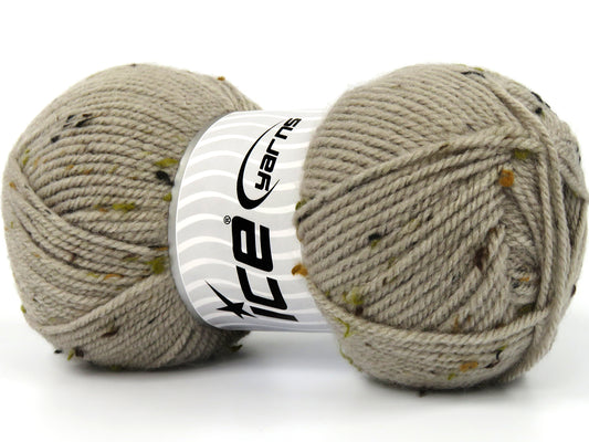 Lot of 4 x 100gr Skeins Ice Yarns DORIS TWEED (21% Wool 4% Viscose) Yarn Light Camel