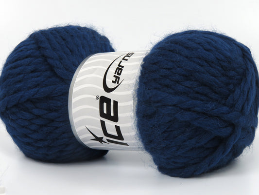 Lot of 4 x 100gr Skeins Ice Yarns LINDA (50% Wool) Hand Knitting Yarn Dark Blue