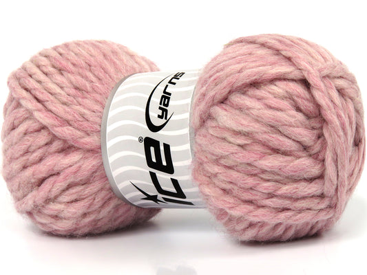 Lot of 4 x 100gr Skeins Ice Yarns LINDA (50% Wool) Yarn Pink Melange