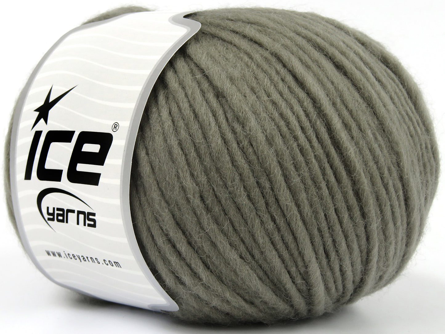 Lot of 4 x 100gr Skeins Ice Yarns PURE WOOL BULKY (100% Wool) Yarn Greyish Khaki