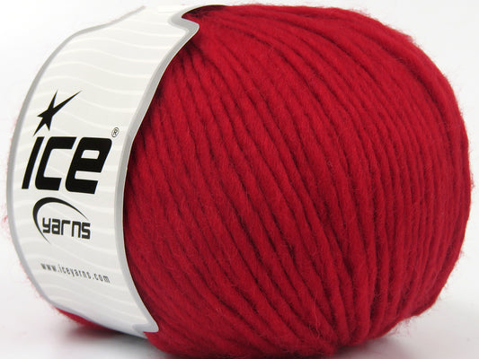 Lot of 4 x 100gr Skeins Ice Yarns PURE WOOL BULKY (100% Wool) Yarn Red