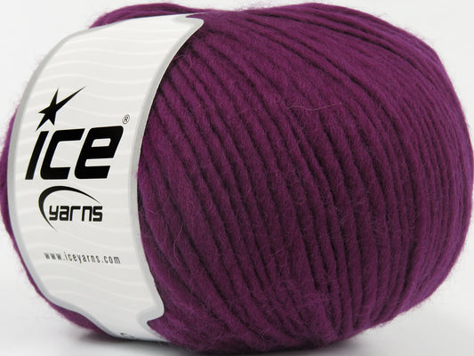 Lot of 4 x 100gr Skeins Ice Yarns PURE WOOL BULKY (100% Wool) Yarn Dark Fuchsia
