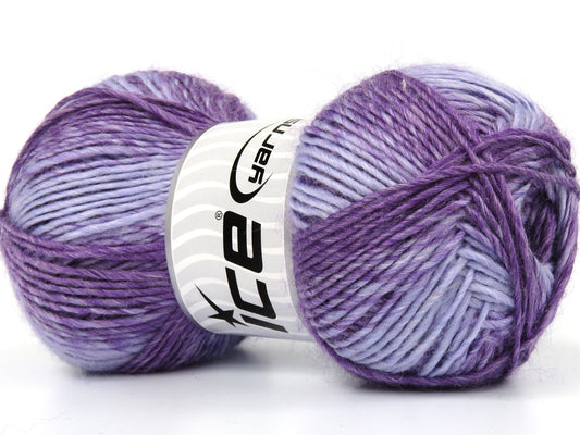 Lot of 4 x 100gr Skeins Ice Yarns SEDGWICK (63% Wool 25% Bamboo) Yarn Lilac Shades
