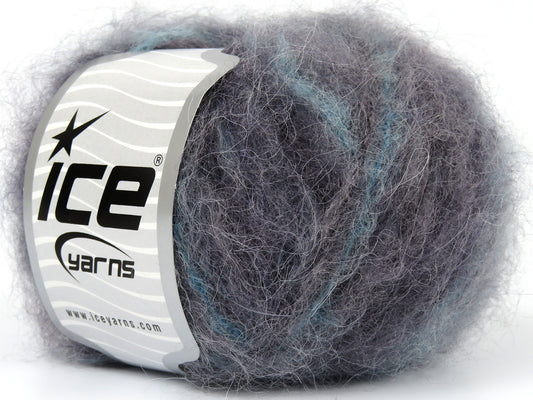 Lot of 8 Skeins Ice Yarns KID MOHAIR ALPACA COLOR (41% Alpaca Superfine 41% Kid Mohair) Yarn Black Grey Turquoise