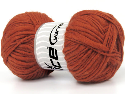 Lot of 4 x 100gr Skeins Ice Yarns GRASSO FLAMME WOOL (100% Wool) Yarn Copper