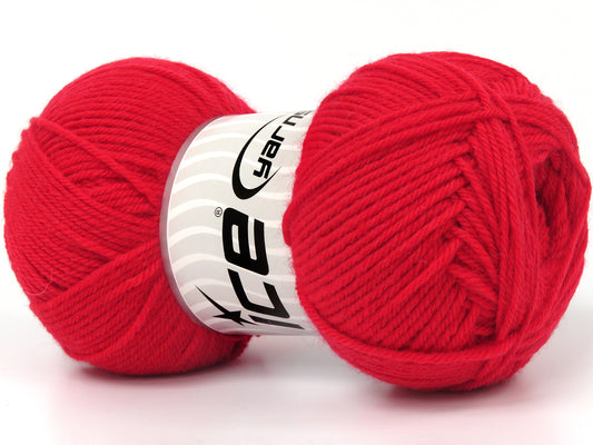 Lot of 4 x 100gr Skeins Ice Yarns SHERWOOD (100% Superwash Extrafine Merino Wool) Yarn Red