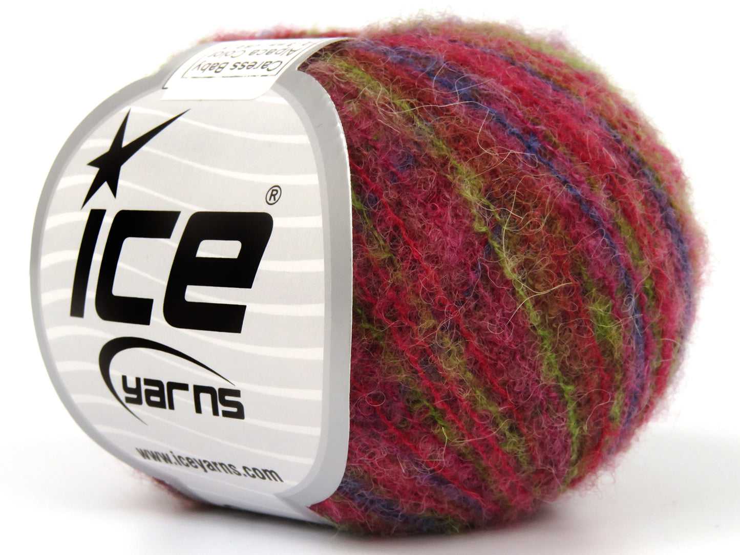 Lot of 10 Skeins Ice Yarns CARESS BABY ALPACA COLOR (30% Baby Alpaca 31% Extrafine Merino Wool) Yarn Red Green Blue