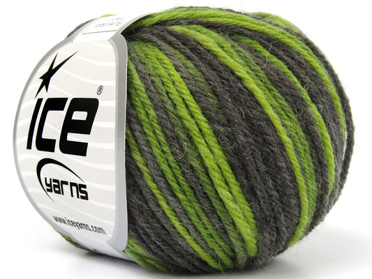 Lot of 8 Skeins Ice Yarns PURE WOOL MAGIC (100% Wool) Yarn Green Shades Grey Shades