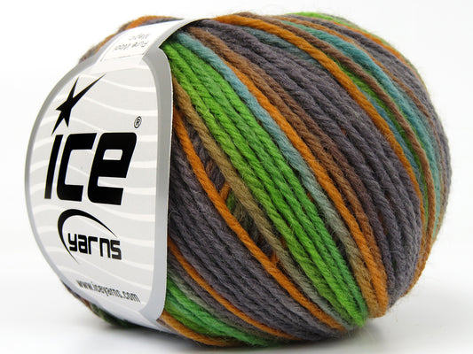 Lot of 8 Skeins Ice Yarns PURE WOOL MAGIC (100% Wool) Yarn Green Grey Camel Gold Turquoise