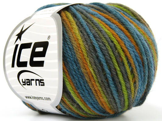Lot of 8 Skeins Ice Yarns PURE WOOL MAGIC (100% Wool) Yarn Green Grey Gold Turquoise