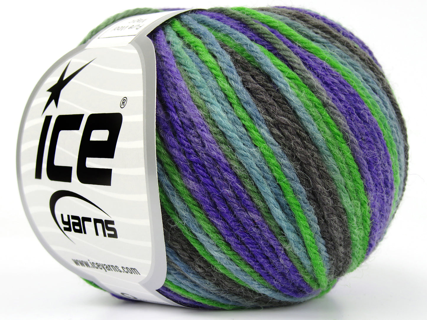 Lot of 8 Skeins Ice Yarns PURE WOOL MAGIC (100% Wool) Yarn Green Grey Purple Blue