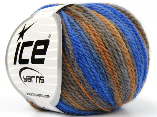 Lot of 8 Skeins Ice Yarns PURE WOOL MAGIC (100% Wool) Yarn Camel Grey Blue