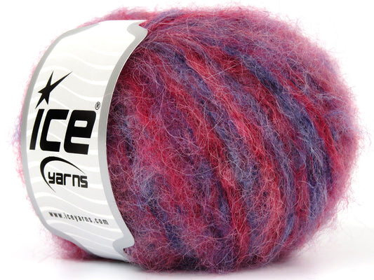 Lot of 8 Skeins Ice Yarns KID MOHAIR ALPACA COLOR (41% Alpaca Superfine 41% Kid Mohair) Yarn Red Shades Purple