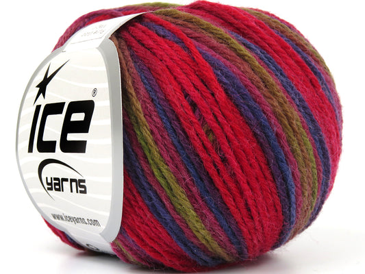 Lot of 8 Skeins Ice Yarns PURE WOOL MAGIC (100% Wool) Yarn Red Purple Green Orchid