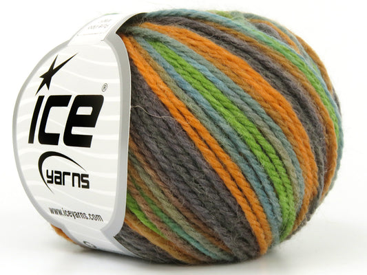 Lot of 8 Skeins Ice Yarns PURE WOOL MAGIC (100% Wool) Yarn Green Grey Gold Light Turquoise