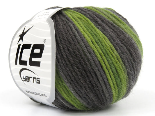 Lot of 8 Skeins Ice Yarns PURE WOOL MAGIC (100% Wool) Yarn Green Grey Shades