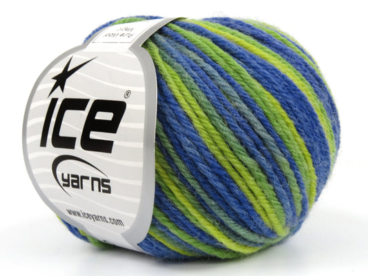 Lot of 8 Skeins Ice Yarns PURE WOOL MAGIC (100% Wool) Yarn Blue Shades Green Shades