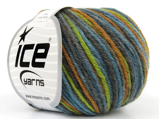 Lot of 8 Skeins Ice Yarns PURE WOOL MAGIC (100% Wool) Yarn Turquoise Gold Grey Green