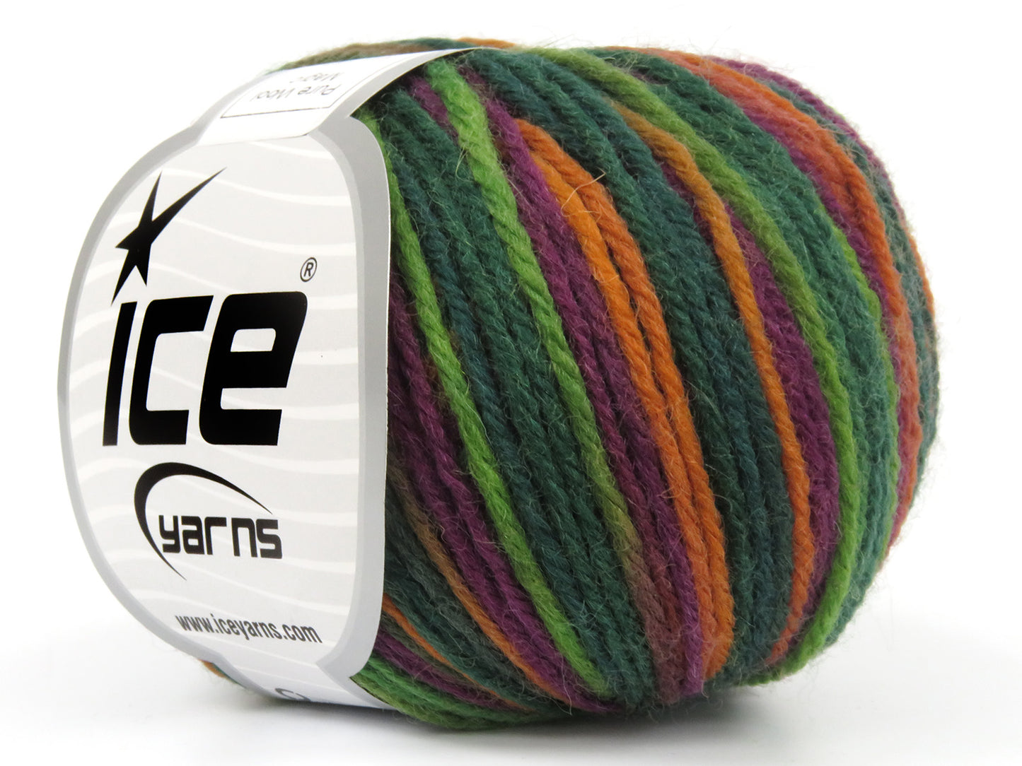 Lot of 8 Skeins Ice Yarns PURE WOOL MAGIC (100% Wool) Yarn Green Shades Purple Gold