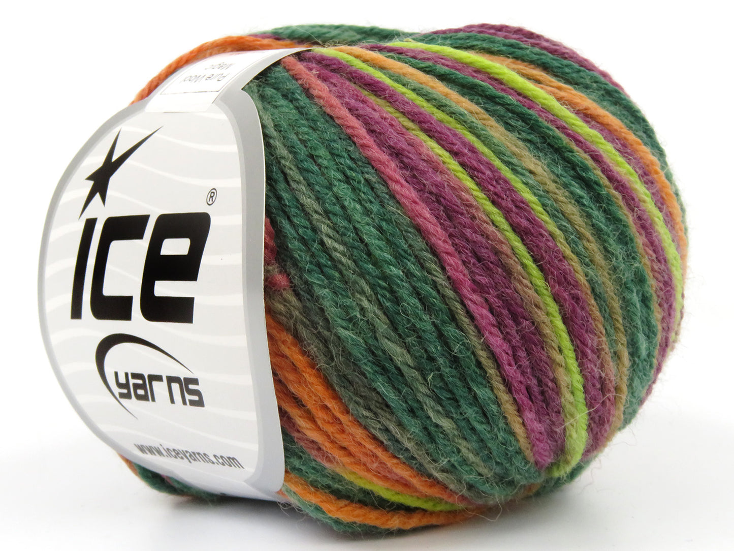Lot of 8 Skeins Ice Yarns PURE WOOL MAGIC (100% Wool) Yarn Purple Gold Green Shades