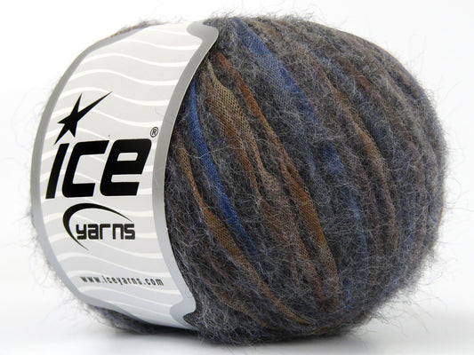 Lot of 8 Skeins Ice Yarns RAMOS (20% SuperKid Mohair 5% Merino Wool) Yarn Anthracite Black Brown Blue
