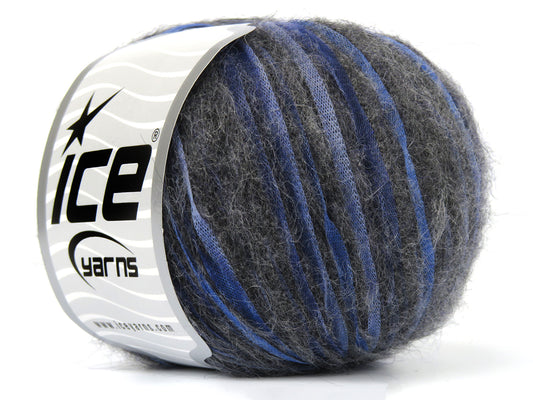 Lot of 8 Skeins Ice Yarns RAMOS (20% SuperKid Mohair 5% Merino Wool) Yarn Anthracite Black Blue Shades