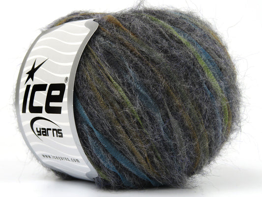 Lot of 8 Skeins Ice Yarns RAMOS (20% SuperKid Mohair 5% Merino Wool) Yarn Anthracite Black Blue Green Brown