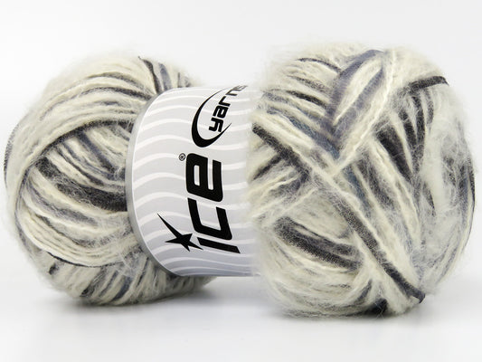 Lot of 4 x 100gr Skeins Ice Yarns RODRIGUEZ (5% Wool) Yarn Cream Grey Black