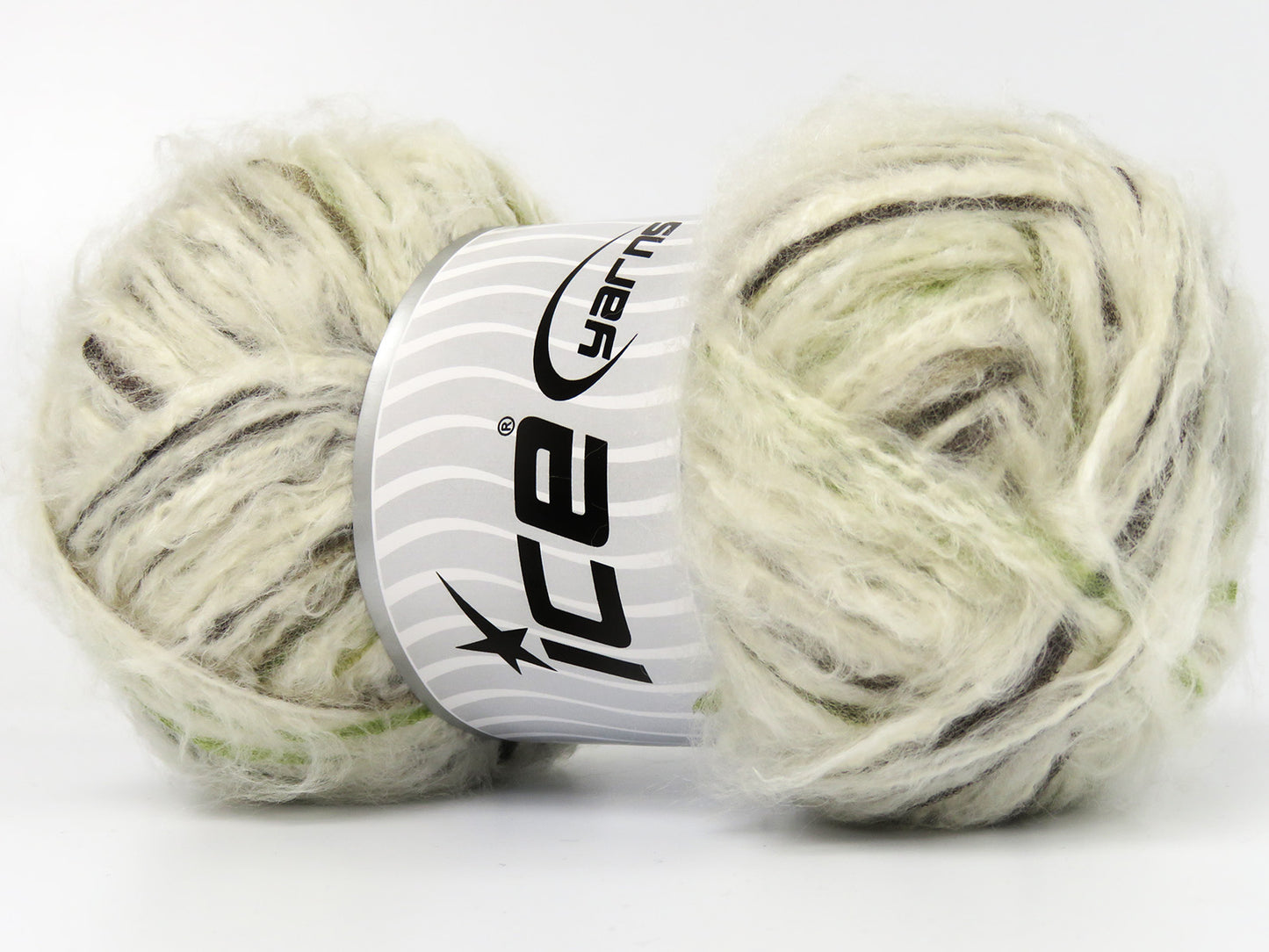 Lot of 4 x 100gr Skeins Ice Yarns RODRIGUEZ (5% Wool) Yarn Cream Green Shades Brown