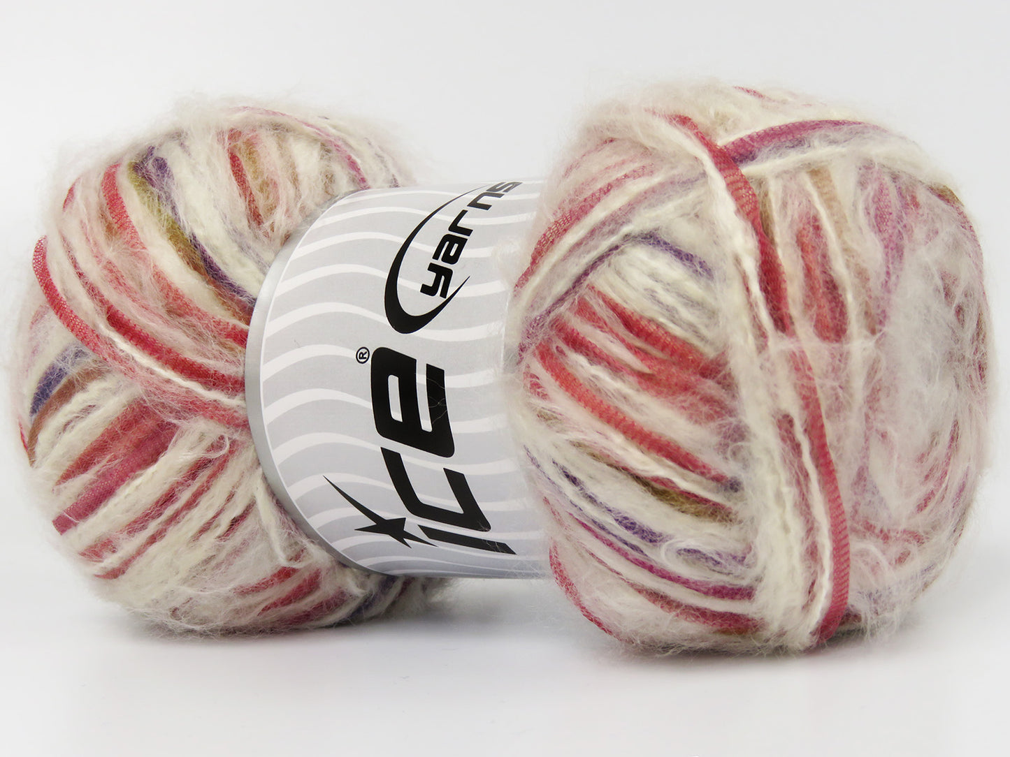 Lot of 4 x 100gr Skeins Ice Yarns RODRIGUEZ (5% Wool) Yarn Cream Red Brown Purple