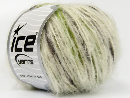 Lot of 8 Skeins Ice Yarns MARQUEZ (5% Wool) Yarn Cream Green Shades Brown