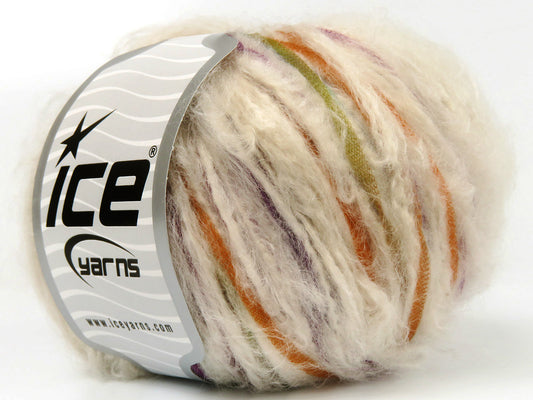 Lot of 8 Skeins Ice Yarns MARQUEZ (5% Wool) Yarn Cream Green Shades Gold Purple