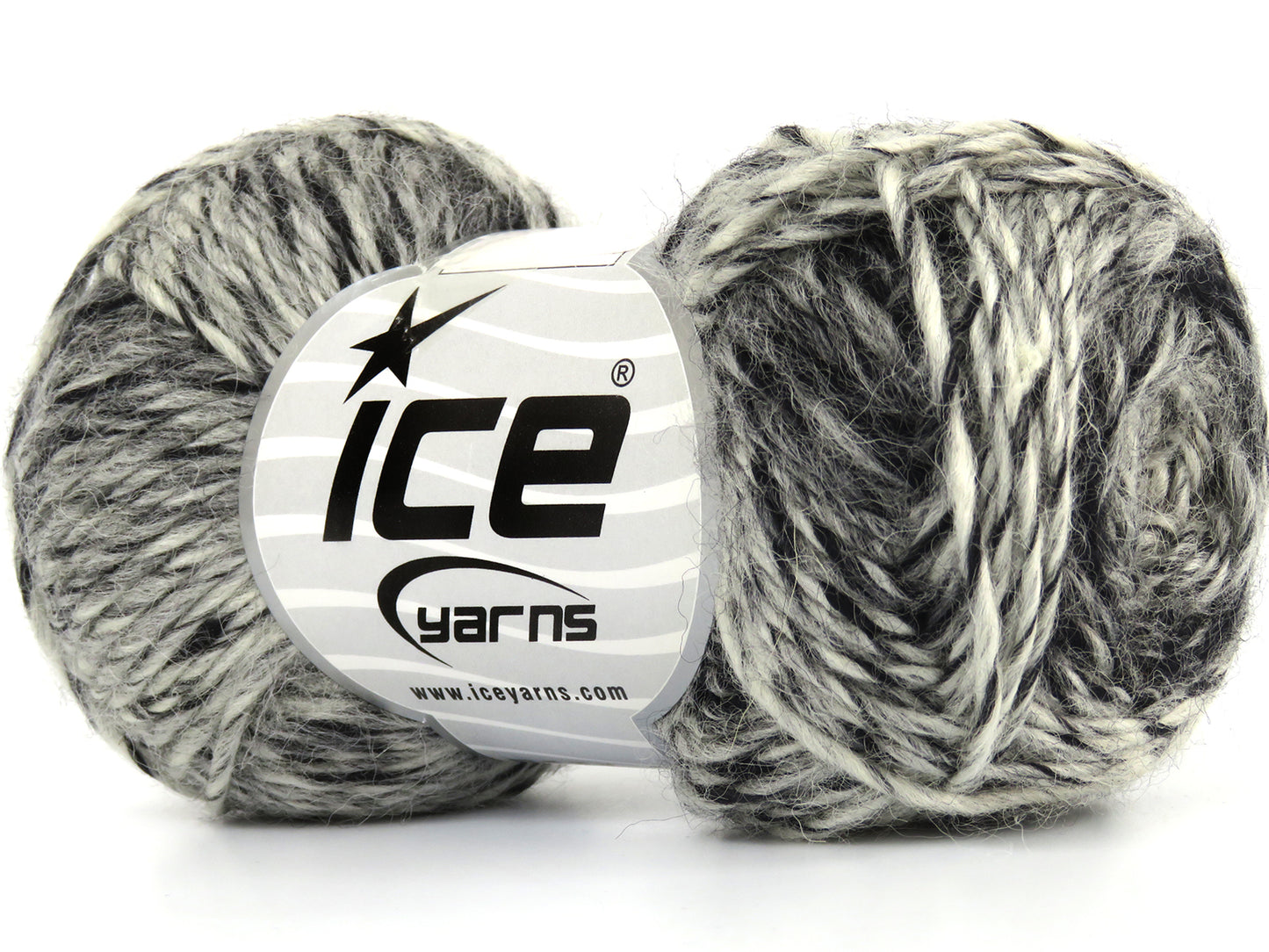 Lot of 8 Skeins Ice Yarns SONRIENTE ALPACA (15% Alpaca 15% Wool) Yarn Black Ecru