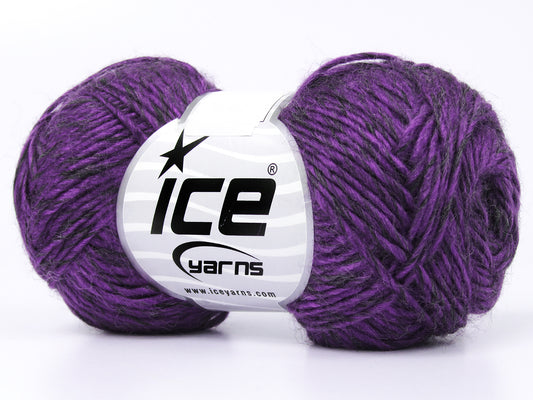 Lot of 8 Skeins Ice Yarns SONRIENTE ALPACA (15% Alpaca 15% Wool) Yarn Purple Dark Grey