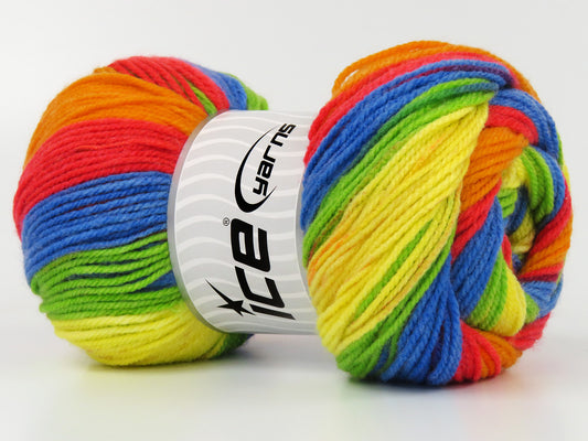 Lot of 4 x 100gr Skeins Ice Yarns BABY BATIK Hand Knitting Yarn Rainbow