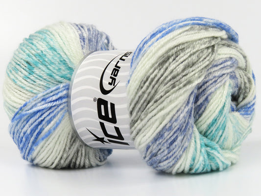Lot of 4 x 100gr Skeins Ice Yarns SWEET BABY Yarn Blue Green Lavender Ecru