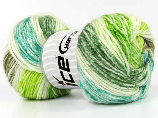 Lot of 4 x 100gr Skeins Ice Yarns SWEET BABY Yarn Green Shades Ecru