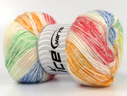 Lot of 4 x 100gr Skeins Ice Yarns SWEET BABY Hand Knitting Yarn Rainbow
