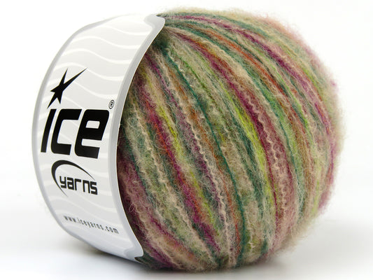 Lot of 8 Skeins Ice Yarns POMEROY (20% Baby Alpaca 20% Extrafine Merino Wool) Yarn Green Shades Fuchsia Cream Orange