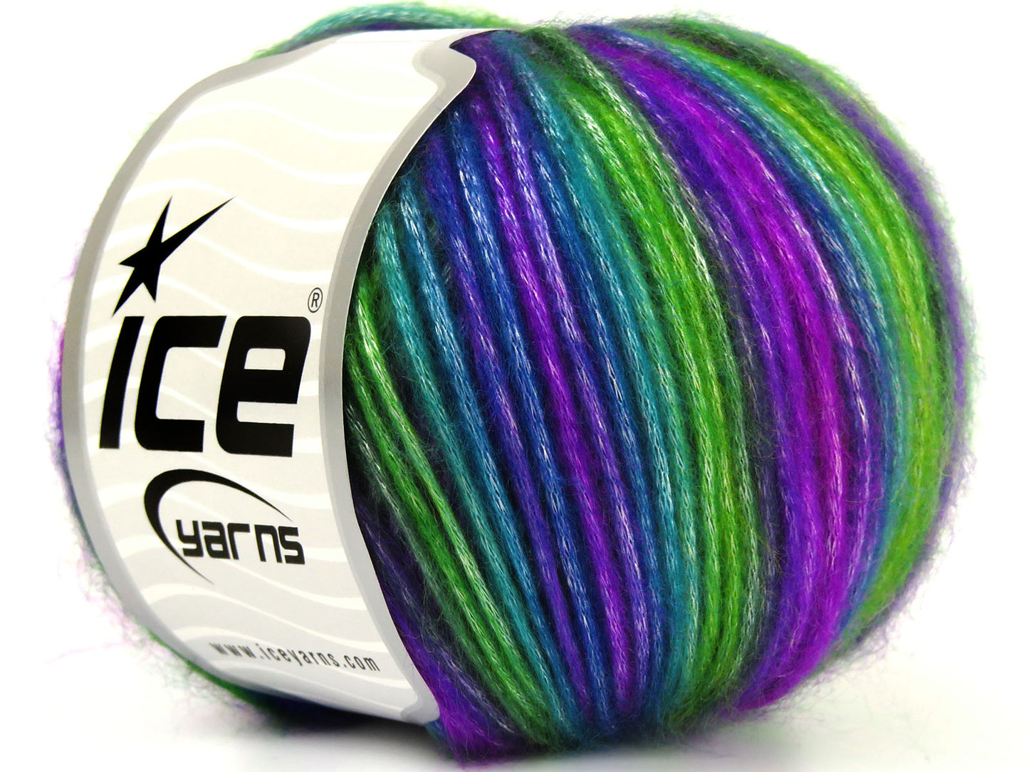 Lot of 8 Skeins Ice Yarns PICASSO Hand Knitting Yarn Purple Turquoise Green