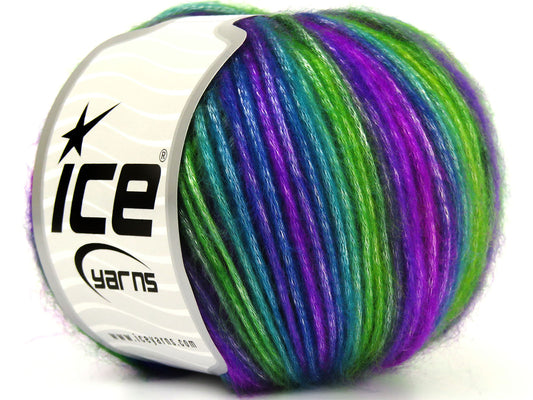 Lot of 8 Skeins Ice Yarns PICASSO Hand Knitting Yarn Purple Turquoise Green