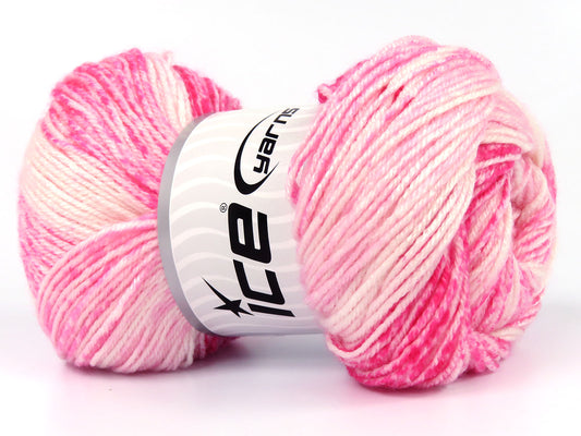Lot of 4 x 100gr Skeins Ice Yarns SWEET BABY Yarn Pink Shades White
