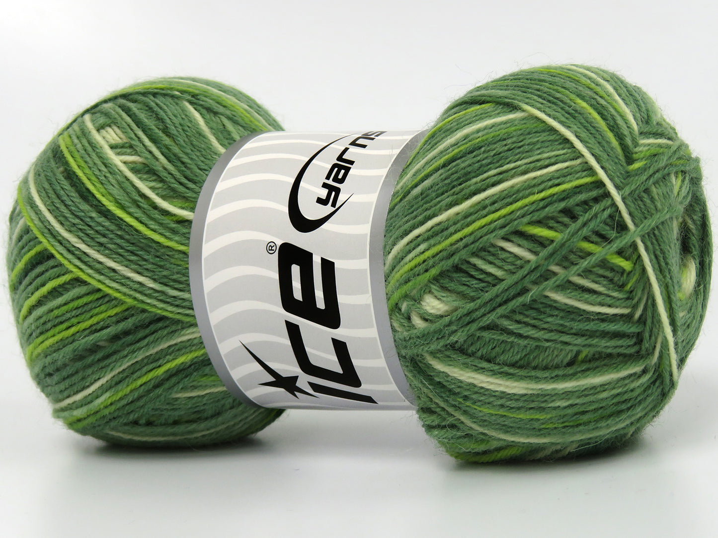 Lot of 4 x 100gr Skeins Ice Yarns COLORWAY SOCK (75% Superwash Wool) Yarn Green Shades